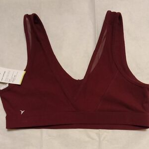 Old Navy Active Sz L Light Support Maroon Sports Bra